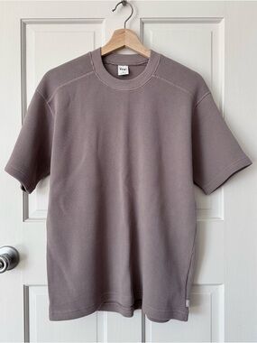 TNA Men's Short Sleeve Thermal Tee Taupe Waffle Knit Aritzia Size XS
